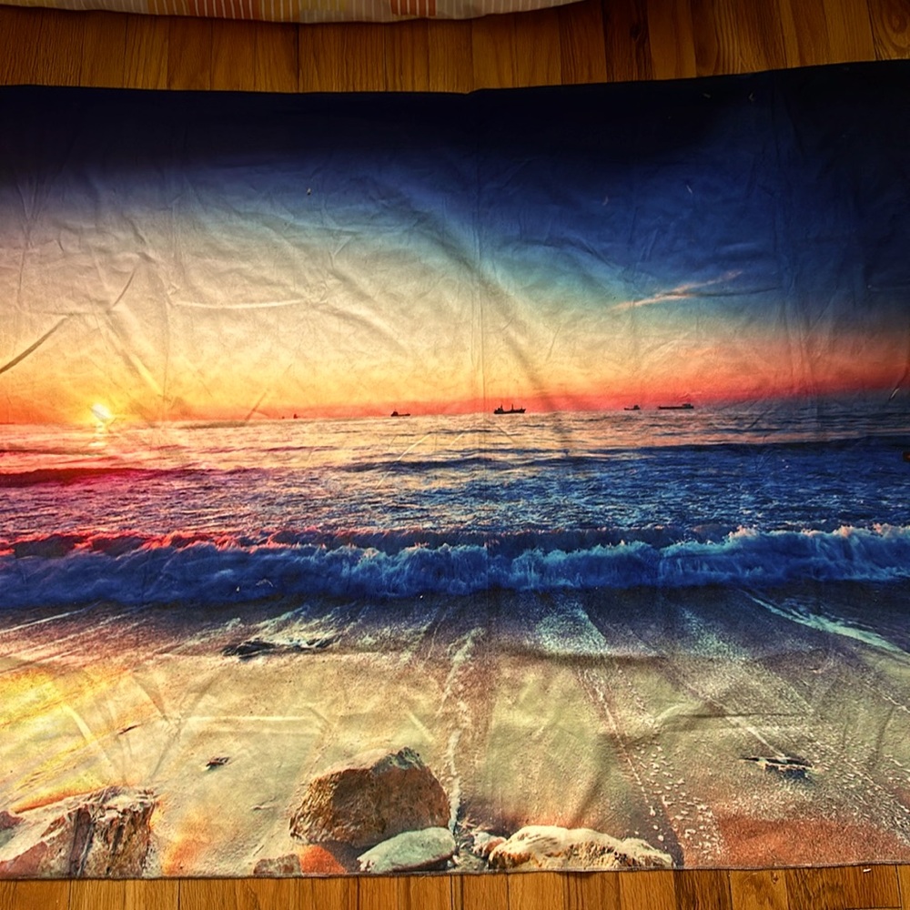 Beach sunset wall banner